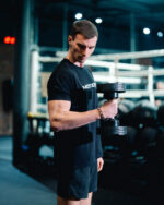 Nastavljiva enoročna utež 2 - 16 kg MOTIOX - Adjustable Dumbbell - ČRNA - slika 8