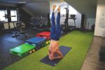 YogaSearcher Yoga Mat Alignement – 5mm – vadbena blazina za jogu – Navy (modra) - slika 8
